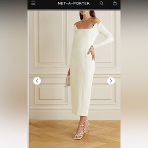 Emilia Wickstead Birch off-the-shoulder cloqué midi dress UK 8 US 4 *Small Stain